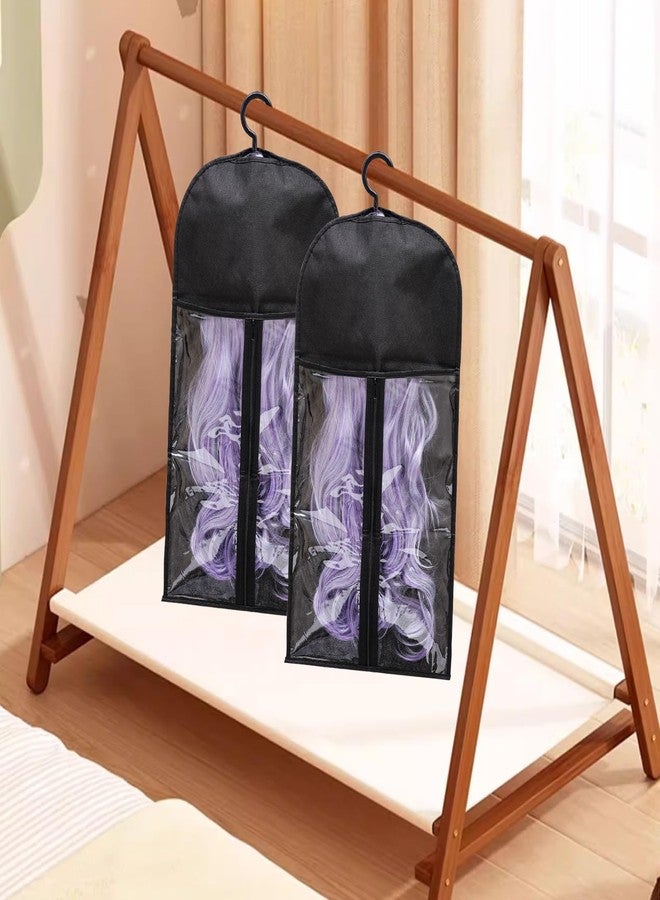 Hadwoer 4-Pack Hair Extension Holder - Wig Storage Bags with Hanger for Multiple Wigs, Dust-proof, Ideal for Hair Extensions & Accessories - Image 3